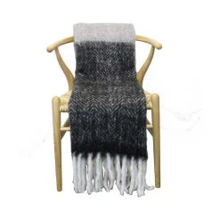 Le Forge Wool Blend Throw – Black & Grey