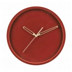 Karlsson CLOCKS Lush Velvet Wall Clock - Clay Red (30cm)