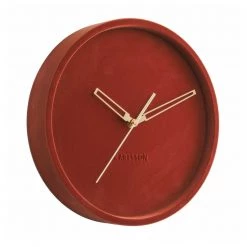 Karlsson CLOCKS Lush Velvet Wall Clock - Clay Red (30cm)