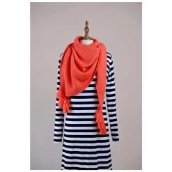 Hello Friday Fiver Tassel Wrap Scarf – Coral