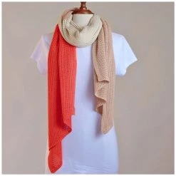Hello Friday Stylist Scarf - Tri Coral