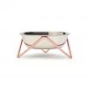 Bendo Metallics Luxe Meow Cat Bowl - Chrome Bowl & Copper Stand