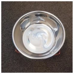 Bendo Metallics Luxe Meow Cat Bowl - Chrome Bowl & Copper Stand