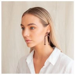 Brookside The Label Leather U Drop Studs - Wine Women's Gifts - Under $50