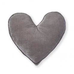 Nana Huchy Valentines Day Velvet Heart Cushion - Grey (40cm)