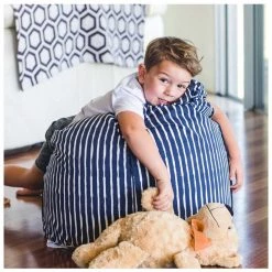Cocoon Couture Restocked Kids Navy Stripe Bean Bag & Liner - Small