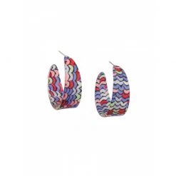 Tiger Tree Last Chance - Final Few Retro Wavy Hoop Earrings - Bright