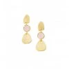 Tiger Tree Gold & Pink Triple Drop Earrings Last Chance - Final Few