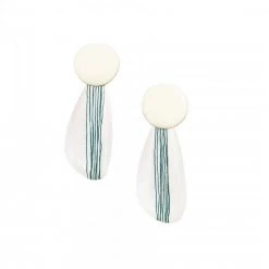 Tiger Tree Green Thread Resin Earrings