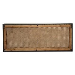 Rembrandt Fine Arts Rattan & Steel Wall Wine Rack With Glass Hangers