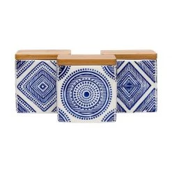 Ladelle Last Chance - Final Few Noah Aztec Canister Set – Blue (3pc)