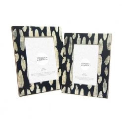 Stoneleigh & Roberson Black Spotted Bone Photo Frame – 4x6”
