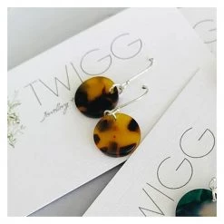Twigg Dark Tortoiseshell Disc Earrings