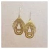 Twigg Satin Brass Teardrop Earrings