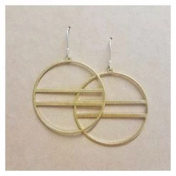 Twigg Satin Brass Circle Earrings