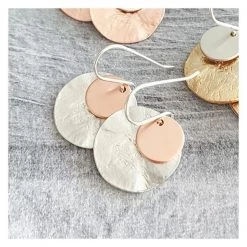 Twigg Flynn Double Disc Earrings - Silver Metallics