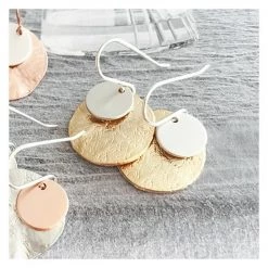 Twigg Flynn Double Disc Earrings - Gold Metallics