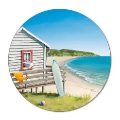 100% New Zealand Graham Young Placemat Set/4 β Bach By The Beach Kiwiana