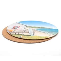 100% New Zealand Kiwiana Graham Young Coaster Set/4 – Bach By The Beach