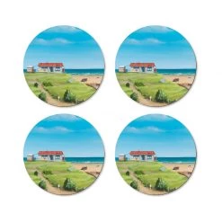 100% New Zealand Kiwiana Graham Young Coaster Set/4 – Bach On The Hill