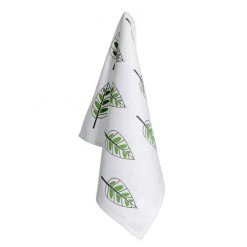 Ogilvies Design Reusable & Eco Friendly Organic Cotton Tea Towel – Green Leaf