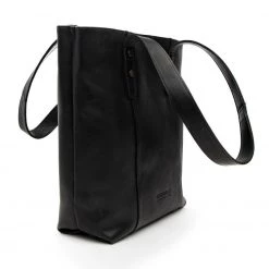 Stitch & Hide Leather Isabelle Tote Shoulder Bag - Black