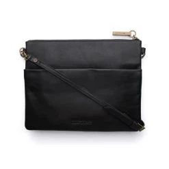 Stitch & Hide Leather Juliette Clutch Bag - Espresso Black