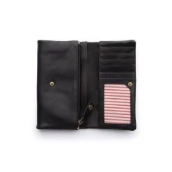 Stitch & Hide Women's Leather Paiget Wallet Classic Collection - Espresso Black