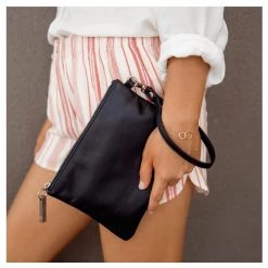 Stitch & Hide Leather Cassie Clutch - Black