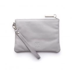 Stitch & Hide Valentines Day Leather Cassie Clutch - Misty Grey