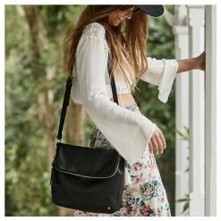 Stitch & Hide Leather Alexa Satchel Bag - Black