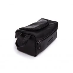Stitch & Hide Unisex Leather Jett Toilet Bag - Black