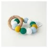 Funny Bunny Kids Silicone & Wood Teether - Teal Round