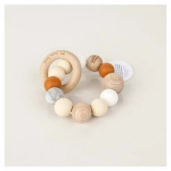 Funny Bunny Kids Silicone & Wood Teether - Rust Round Restocked