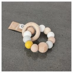 Funny Bunny Kids Restocked Silicone & Wood Teether - Mustard & Wood