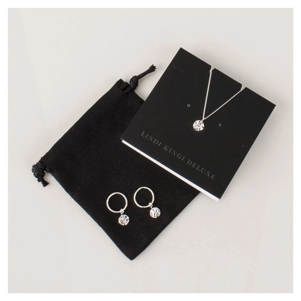 Lindi Kingi Deluxe Hammered Disc Necklace - Silver