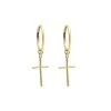 Lindi Kingi Deluxe Exalted Cross Sleeper Earrings - Gold Valentines Day