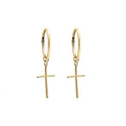 Lindi Kingi Deluxe Exalted Cross Sleeper Earrings - Gold Valentines Day
