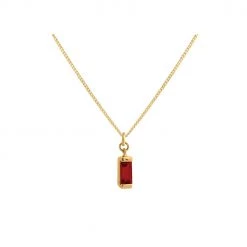 Lindi Kingi Deluxe Baguette Garnet Necklace - Gold
