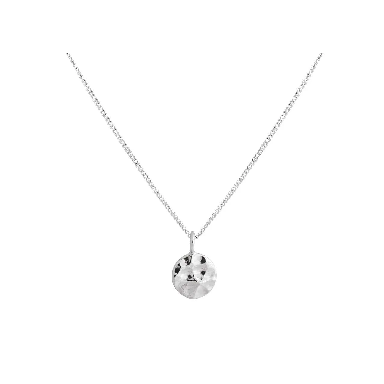Lindi Kingi Deluxe Hammered Disc Necklace - Silver