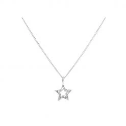 Lindi Kingi Deluxe Hammered Star Necklace - Silver