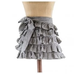 Raine & Humble Frilly Half Apron - Raven
