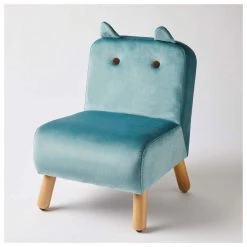 Jiggle & Giggle Velvet Animal Kids Chair โ Teal BABY & TODDLER GIFTS