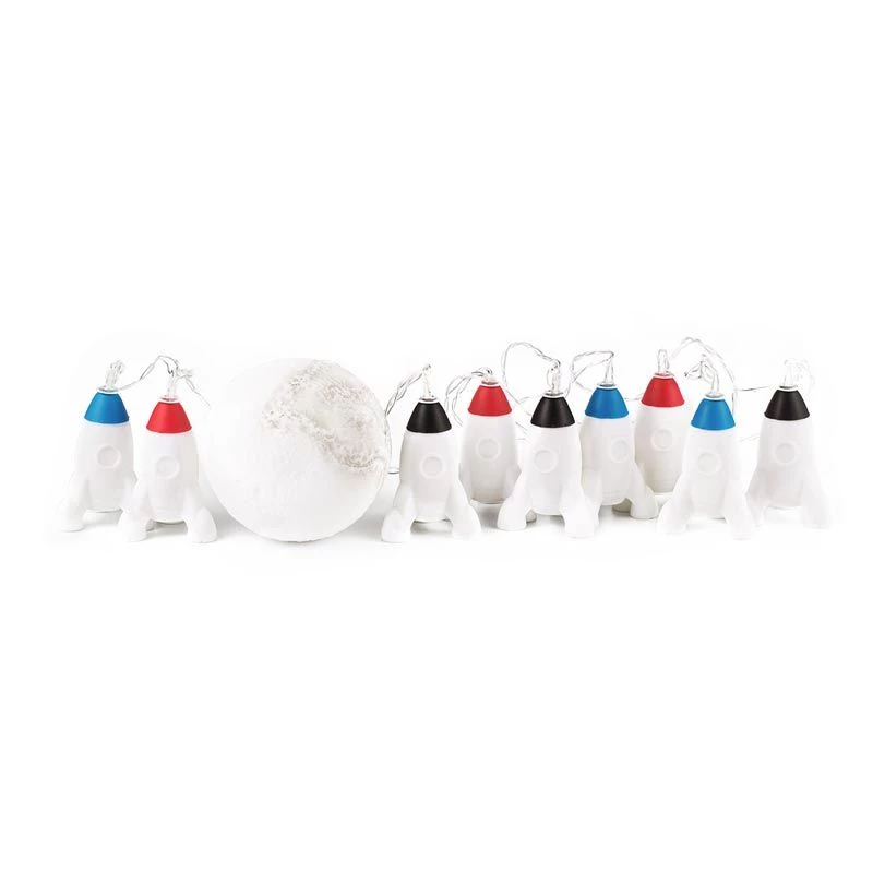 Stellar Haus BOYS GIFTS Rockets & Moon LED String Lights