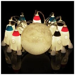 Stellar Haus BOYS GIFTS Rockets & Moon LED String Lights