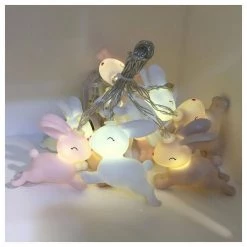 Stellar Haus Pastel Bunny LED String Lights GIRLS GIFTS
