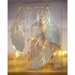 Stellar Haus Metallics Silver Feather LED Fairy Lights (2m)