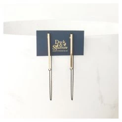 Duck & Sparrow Metro Gold & Black Earrings