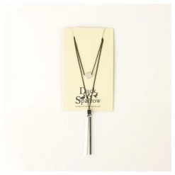 Duck & Sparrow Balance Double Strand Silver & Black Necklace JEWELLERY