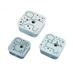 Done By Deer Contour Dots Snack Box Set 3pc - Blue